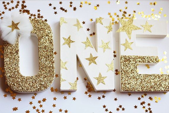 Twinkle Twinkle Little Star Birthday Decorations – Cake Table Letters by PrettyLittlePartyCo