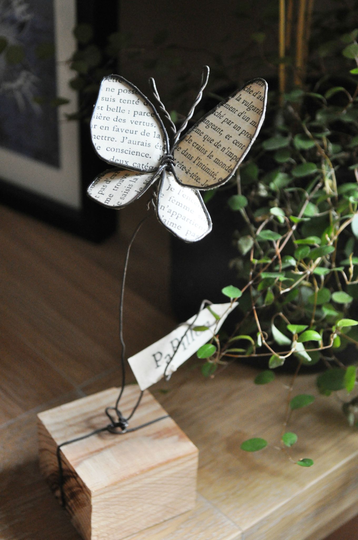 wire and paper butterfly