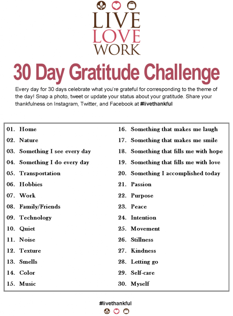 30 Day Gratitude Challenge – YEAH! Ready to be more thankful!