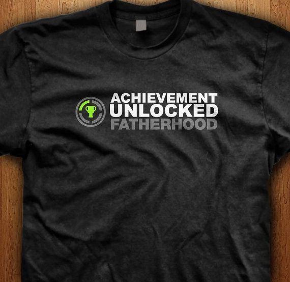 Achievement Unlocked Fatherhood Shirt New baby Surprise Tee Announcement Pregnant New Dad Gift Daddy Fathe