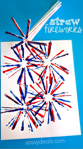 Fireworks Craft for Kids Using Straws – Creative 4th of July craft #MemorialDay