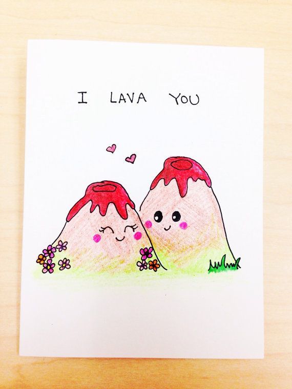 I lava you funny love card, disney pixar short, lava pun card, cute boyfriend card, quirky love card, funn