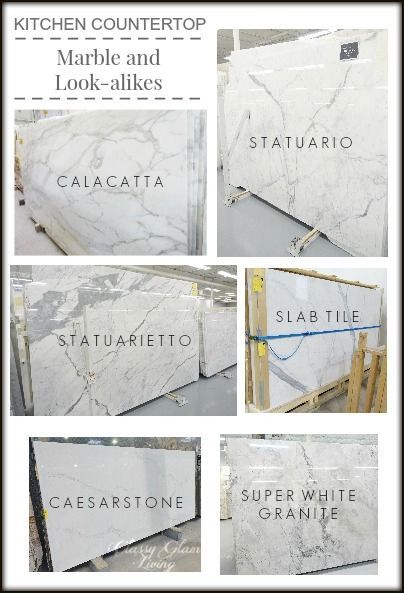 Kitchen Countertop Marble and Look-alike Alternatives | Classy Glam Living Statuario statuarietto calacatt