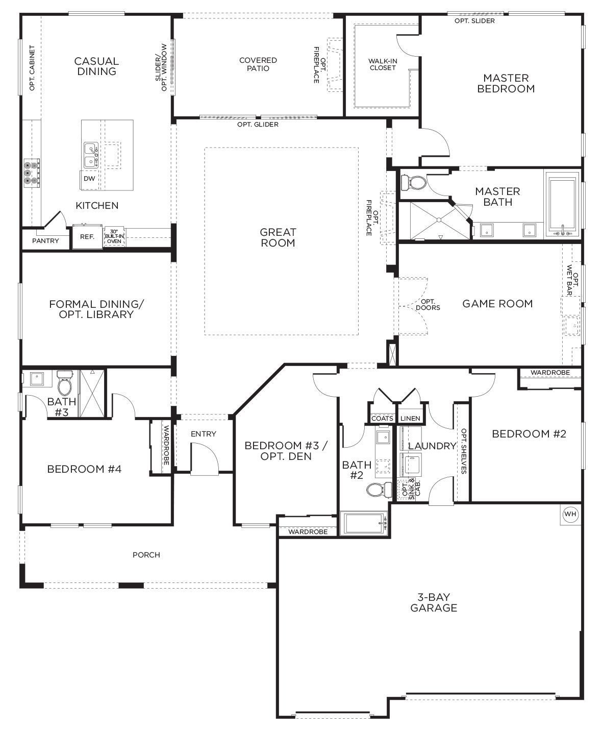 Love this layout with extra rooms. Single Story Floor Plans | One Story House Plans | Pardee Homes