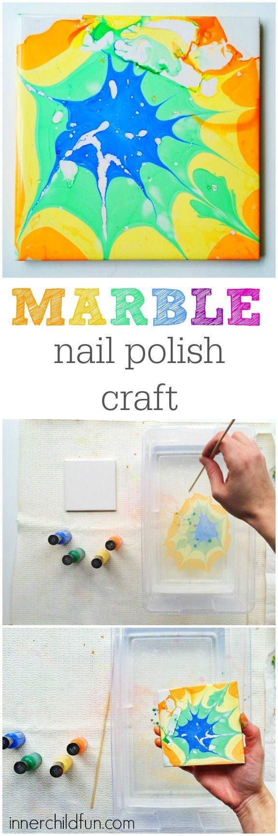 Marble Nail Polish Craft — step by step tutorial (with video)