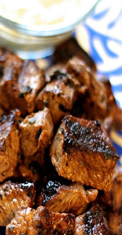 Mediterranean Beef Tips with Tzatziki