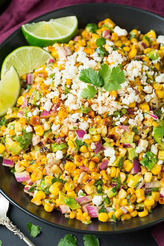 Mexican Street Corn Salad with Avocado – I served this with grilled chicken and it was AMAZING! Perfect fo