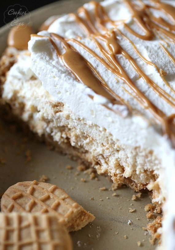 Nutter Butter Pie. A simple and creamy pie that is loaded with Nutter Butter Cookies! You could even use Oreos or Thin MInts