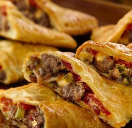 Oh, boy! All the flavors of a bacon cheeseburger are tucked into a flaky crescent pocket.