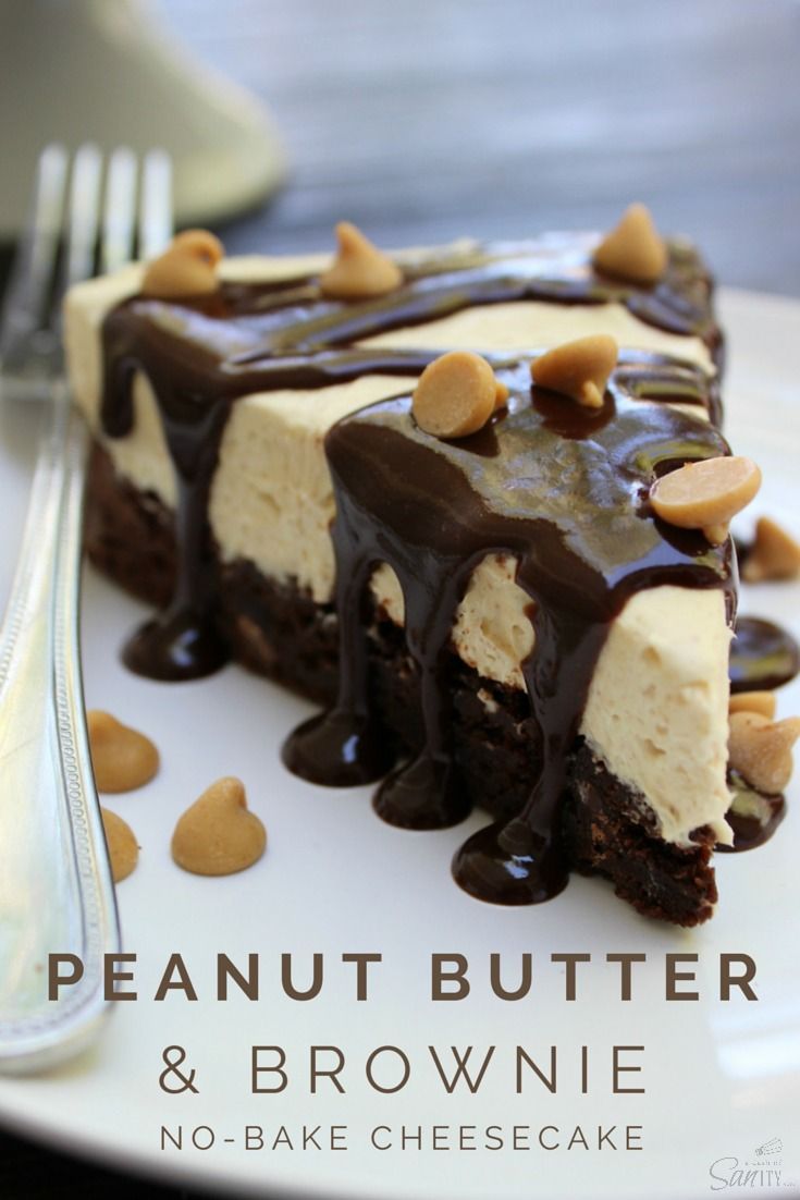 Peanut Butter & Brownie No-Bake Cheesecake