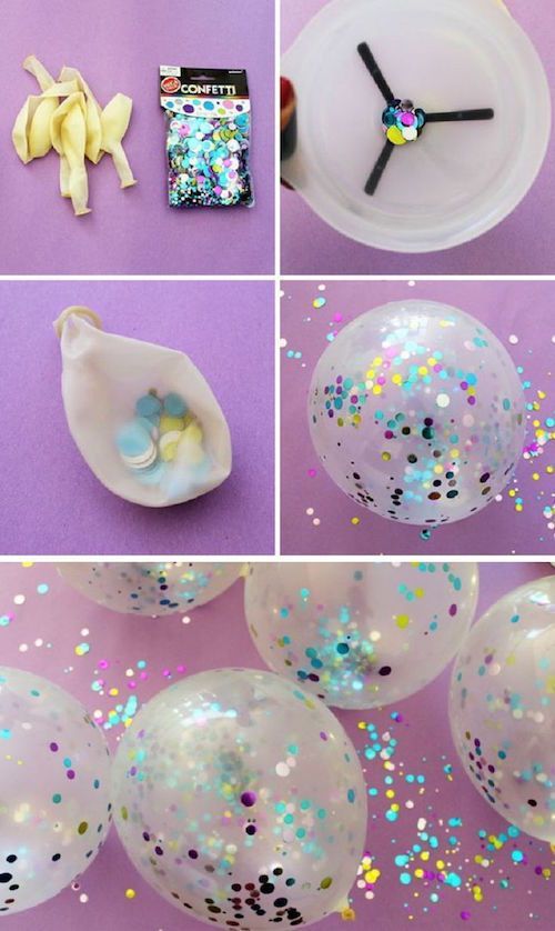 Put Confetti in Clear Balloons PLUS 6 other Party Hacks