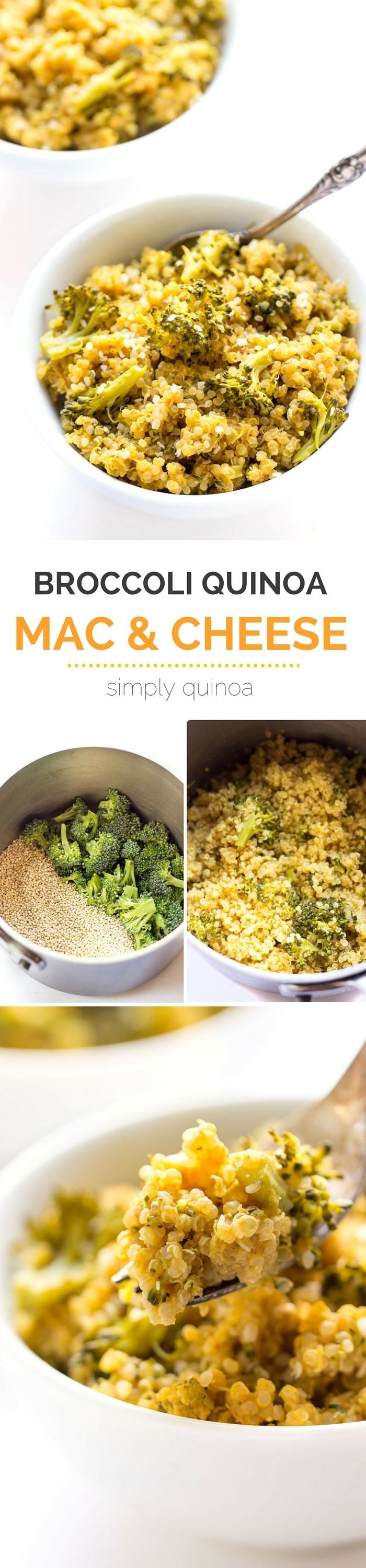 QUINOA MAC AND CHEESE with broccoli — the perfect dinner recipe when you think you have no time to cook. Takes just one pot,