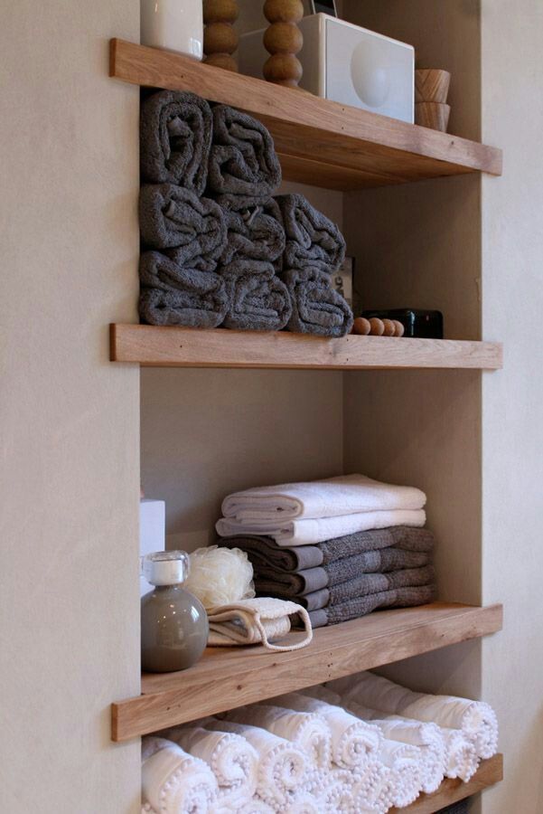 Shelves in the wall between the studs-over toilet in current master bath?-Wood to match current cabinet