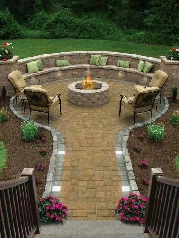 The amount I want our firepit to extend – leave room for chairs around the other side