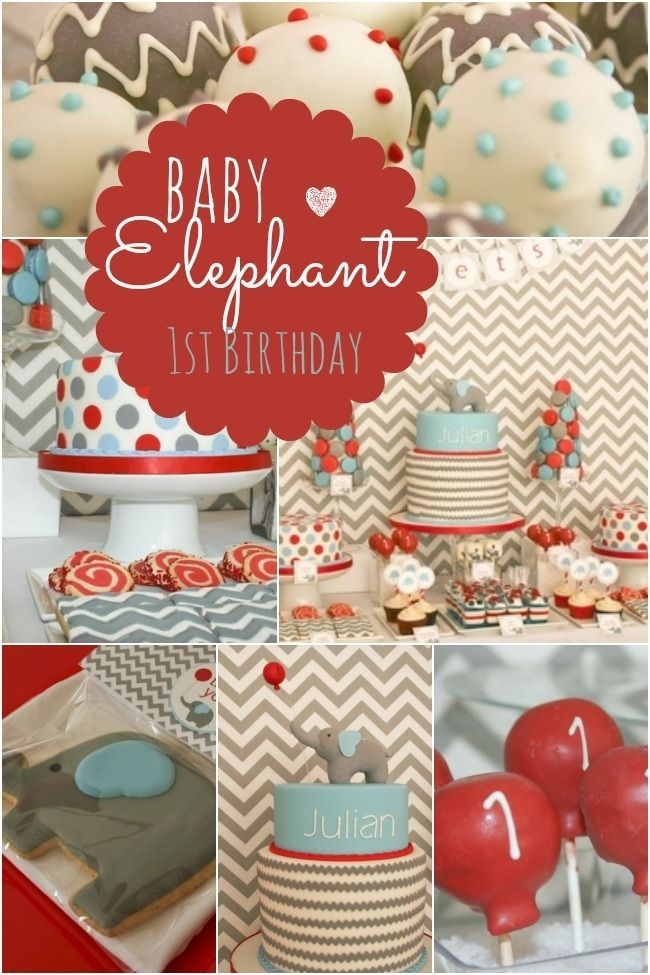 baby elephant boys first birthday party, cause zachary just seems to love his elephants.