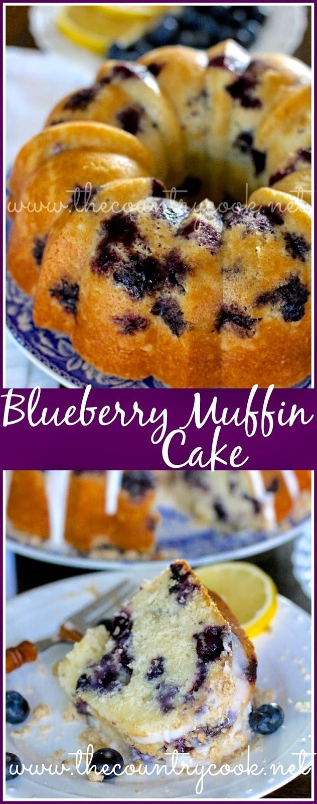 Blueberry Muffin Cake – one of THE BEST cakes I’ve made in a long time. Homemade, moist & yummy with a hin