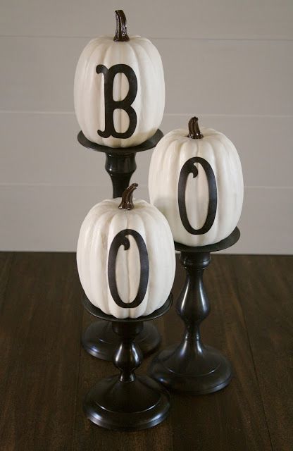 BOO Pumpkins. Would be cute set up on a Halloween buffet.