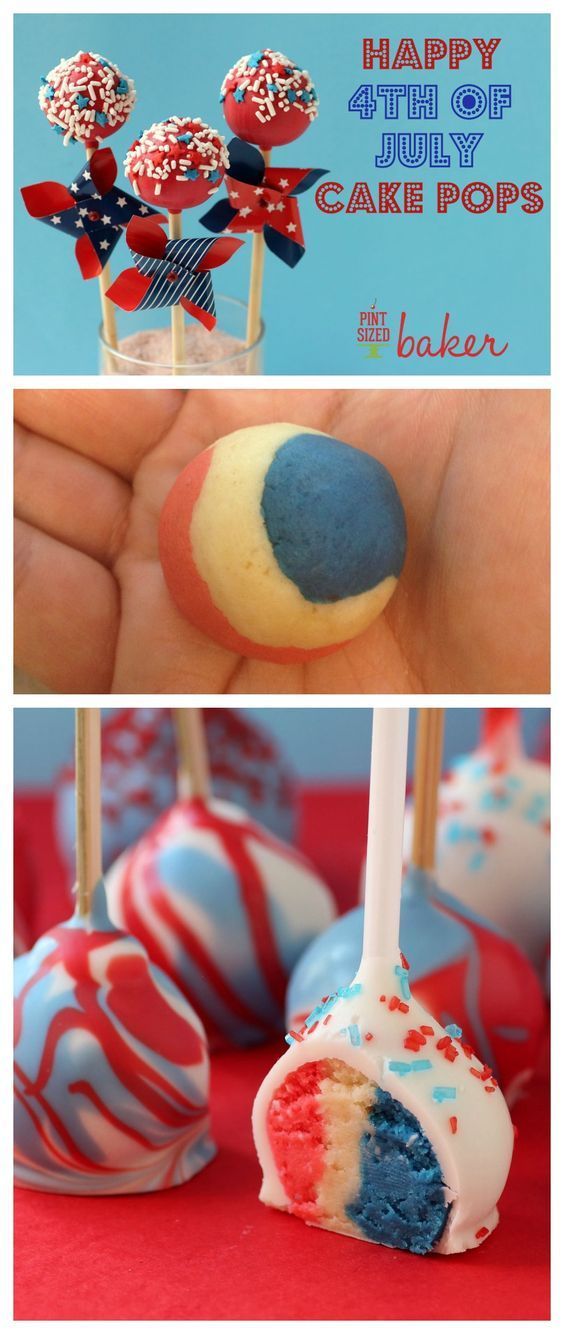 Celebrate the USA with these Red, White, and Blue Cake Pops. Full step-by-step tutorial with photos. Perfe