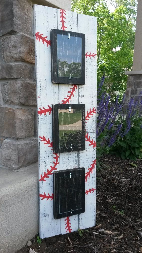 Custom painted baseball picture frame by BlessHerHeartDesigns
