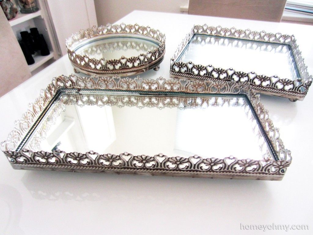 Decorating with Mirrored Vanity Trays | Homey Oh My!