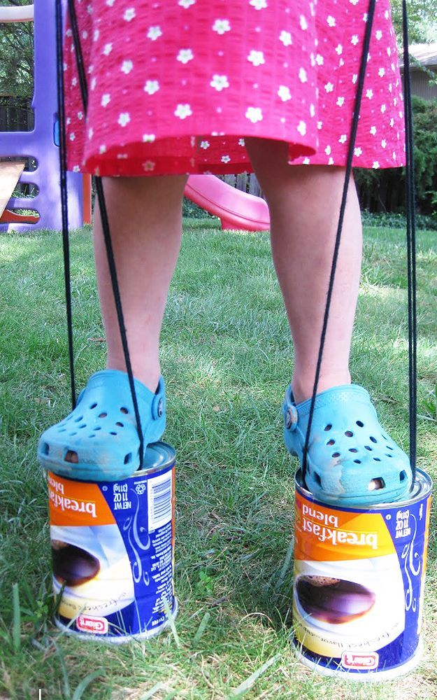 DIY Kids Crafts for Outdoors Fun – DIY Upcycled Can Stilts – DIY Projects & Crafts by DIY JOY