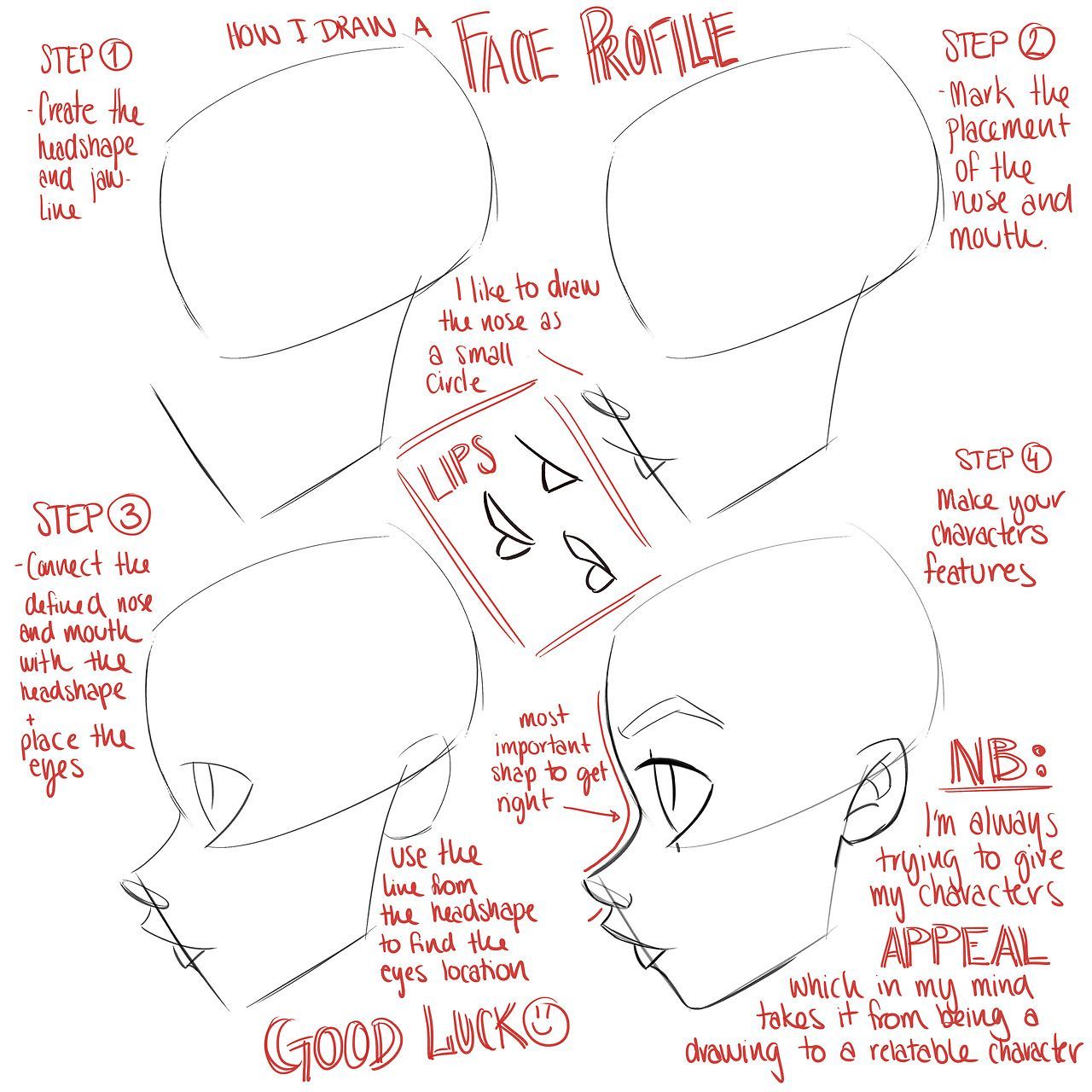 @elizabeth_b_13 on Instagram asked me how I draw the profile of the head and asked for a tutorial. Which