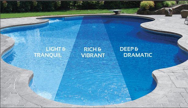 Fantastic Inground Pool Liners Design With Unique Shaped Decoration With Blue Porcelain Combined With Conc