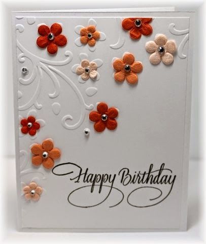 flowers on embossed card by Becky… (change sentiment)