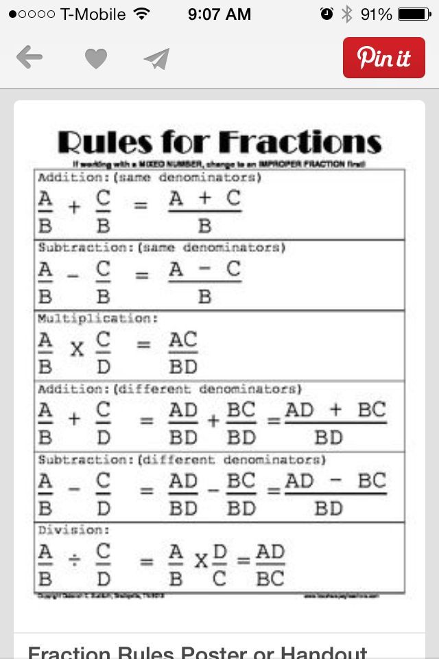 Fraction rules