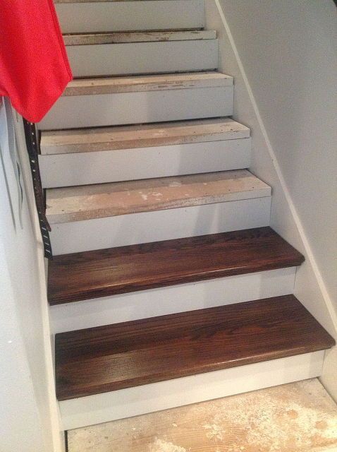 from carpet to wood stairs redo cheater version, diy, how to, stairs