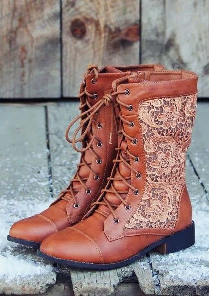 Harper Detailed Lace Leather Lace Up Boots