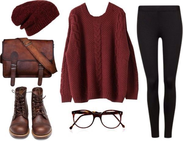 I really like the pants, sweater, and beanie, but I’d switch the boots to either a different kind of boot