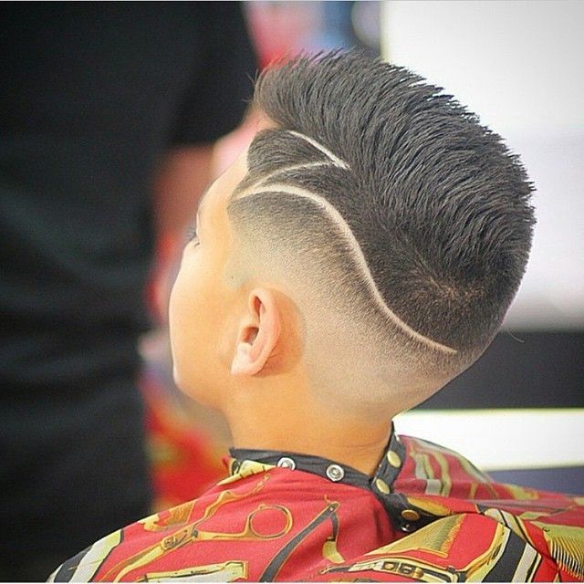 IG @kidcuts hard part fade faux hawk boys hair cuts… nice design