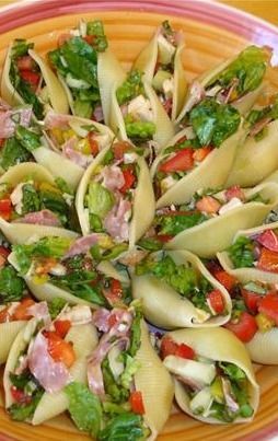 Italian Chopped Salad in Shells ~ incredible appetizer