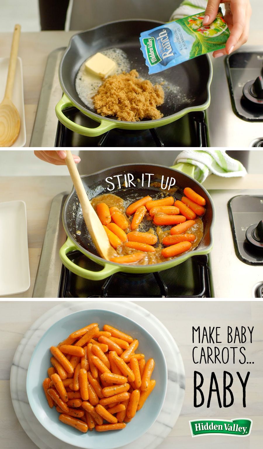 Make baby carrots irresistible! Click through to watch the 15 second video, and see how just four ingredie