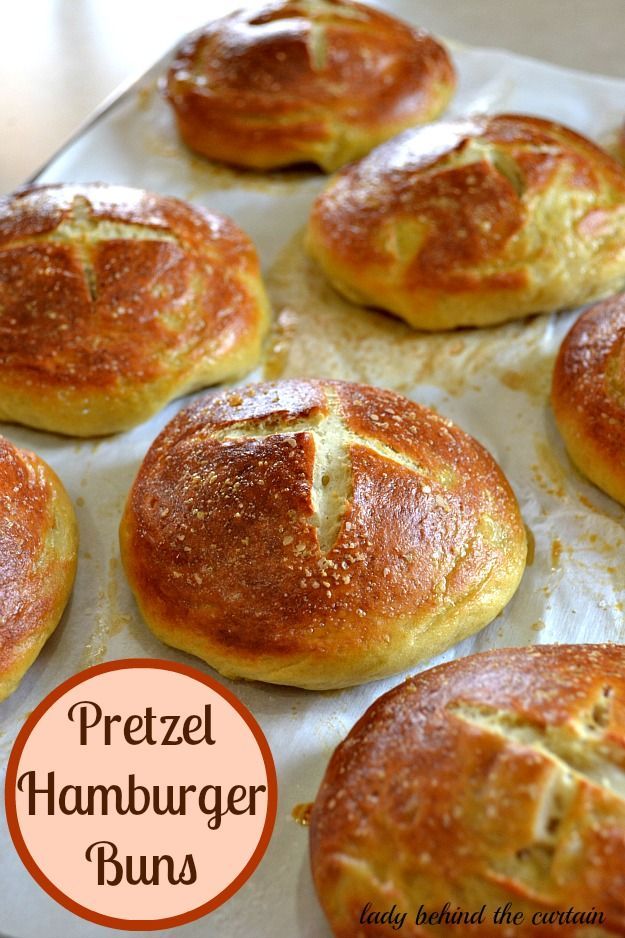 Pretzel Hamburger Buns: Replace your regular burger buns with these chewy, soft, warm pretzel rolls,
