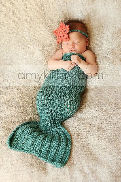 Ravelry: Mermaid Cocoon & Starfish Headband pattern by Haley Wescott