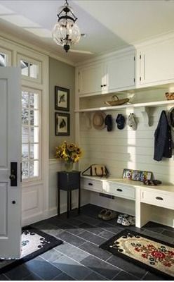 Redesign the back porch when it becomes a sunroom after this mudroom design, complete with those doors lea