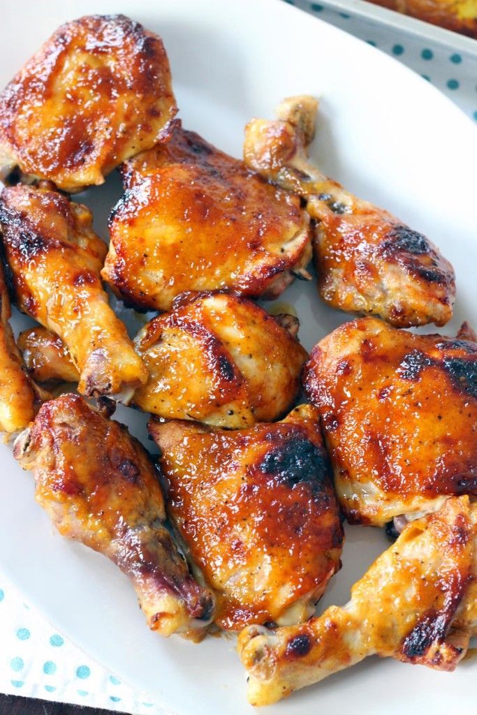 This recipe uses only TWO INGREDIENTS – barbecue sauce and chicken (plus a little olive oil, salt, and pep