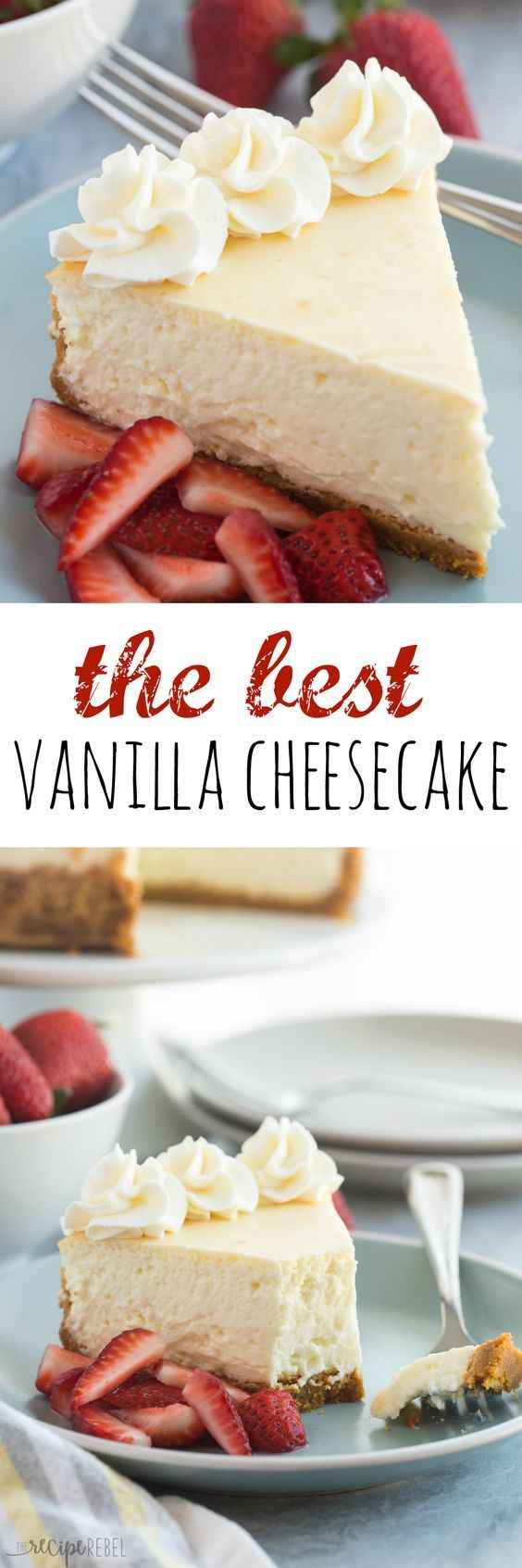 This Vanilla Cheesecake is super creamy and not as heavy as traditional baked cheesecake thanks to a good