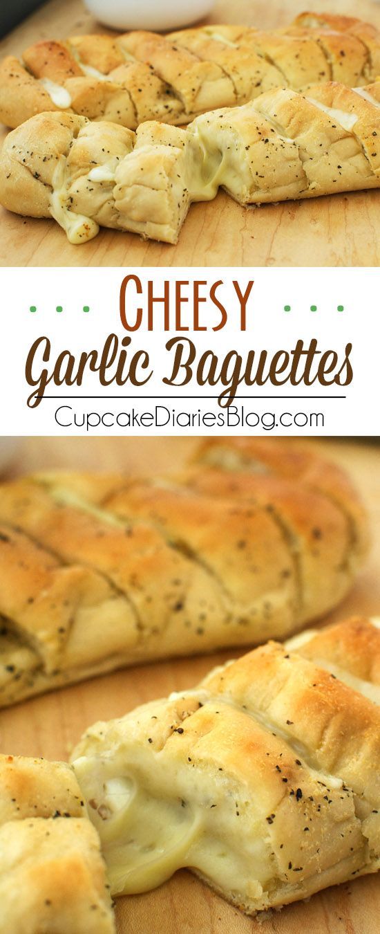 Toasted garlic bread stuffed full of ooey gooey cheese. The perfect appetizer or side!
