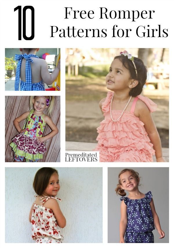 10 Free Romper Patterns for Girls, including pillowcase rompers, ruffled rompers for toddlers, cute romper
