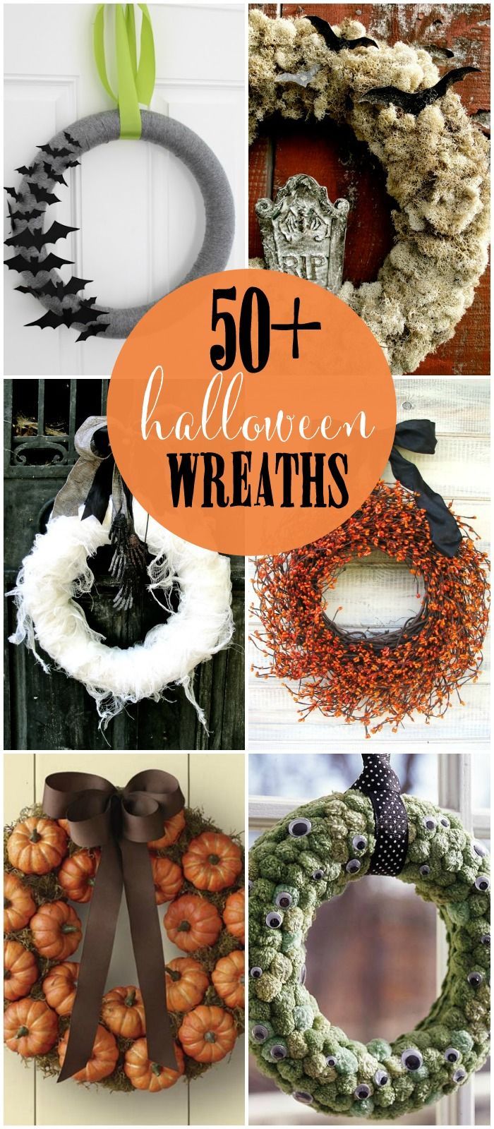 50+ DIY Halloween Wreaths – so many great ideas! { lilluna.com } #halloween