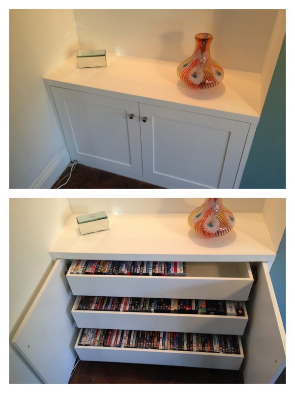 Alcove Cabinet with simple internal dvd drawers