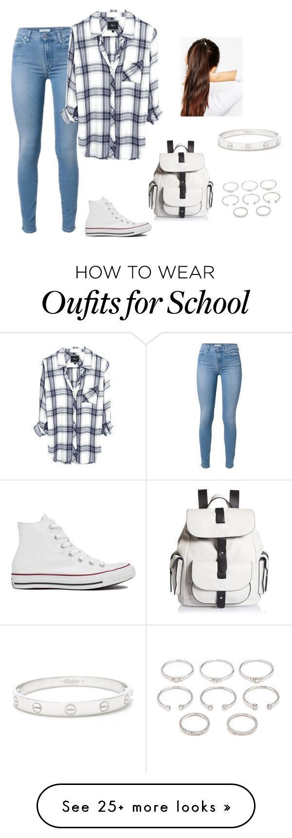 “Anather school day” by fashionlover4562 on Polyvore featuring Converse, Kenneth…