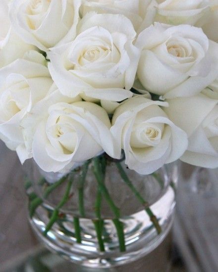 Architecture Decor Flowers | AllThingsWhite | RosamariaGFrangini | White Roses in a Vase, La Maison des Ro