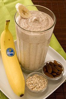 Banana Oatmeal Smoothie Alternative: 1 banana 1 cup 1% milk 1/4 cup rolled oats, raw 2 tablespoons peanut