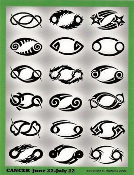 Cancer Horoscope Tattoo Ideas.  Thinking About Getting One Of These Designs On My Wrist.