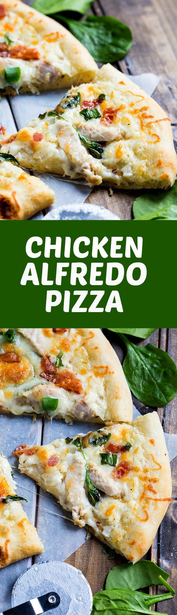 Chicken Alfredo Pizza – Garlic butter and a creamy alfredo sauce make this one delicious pizza!
