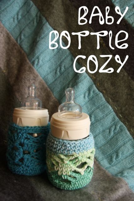 Crochet Baby Bottle Cozies – SO CUTE! Free Pattern    I love these and want to learn how or have someone m